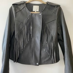 Joie Zeno Smoky Ash Leather Jacket